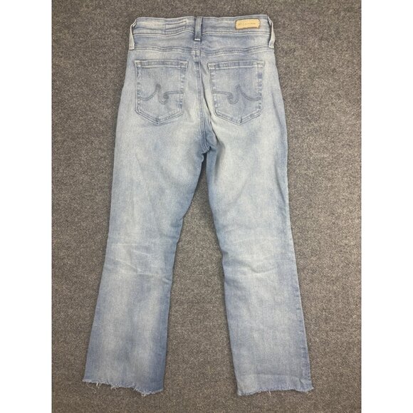 AG Jeans Womens 26 Light Wash Farrah Boot Crop High Rise Raw Hem Bootcut - Picture 7 of 8